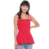 Aawari Cotton Plain Strap Crop Top For Girls and Women Red-AM077-Red