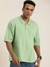 Dillinger Green Solid Oversized Polo T-shirt