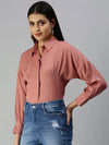 Women's Mauve Solid Shirt-AE-10196-Mauve