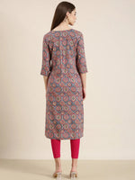 Women Multi Printed Straight Kurta-AT-A828-K-Multi