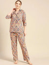 Shirt with Pyjama Set in Floral Block Print