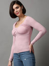 Women's Pink Solid Top-PC-8138-Pink