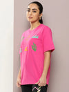 Dillinger Fuchsia Graphic Oversized T-Shirt-WMNCR387FSR-XS