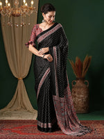 Saree Mall Women's Crepe Black Printed Designer Saree With Blouse Piece-MOHAR104B