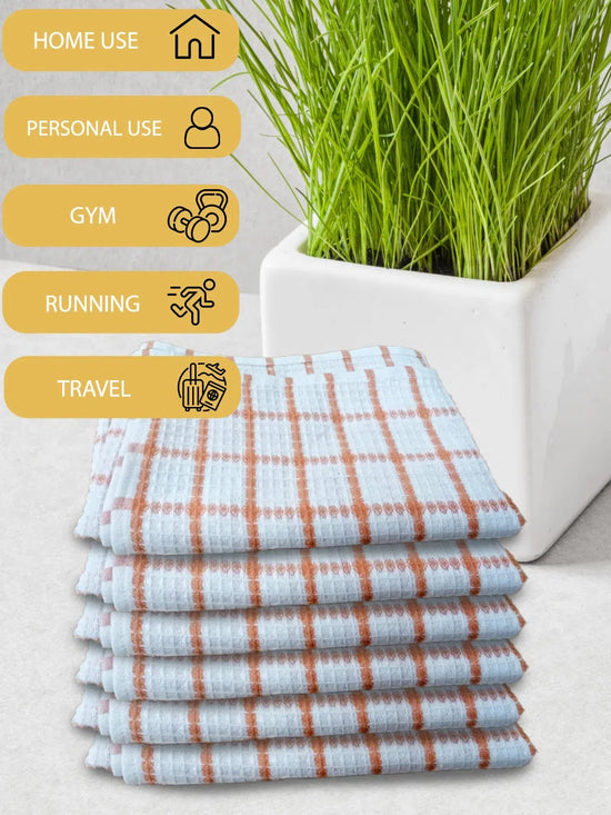 Athom Living Premium Gamcha Bath Towel 65 x 135 cm Pack of 6 Multicolored checkered-ATZ-BT-1B-C6