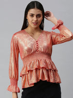 Women's Solid Copper Top-AE-10228-Copper