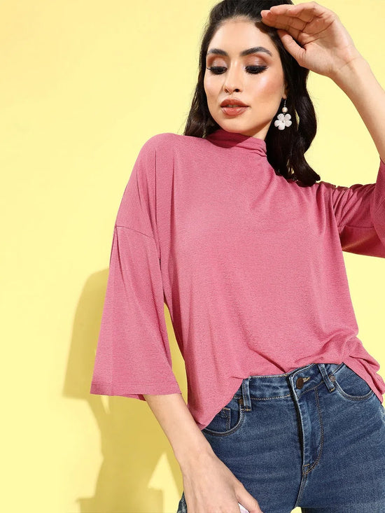 Veni Vidi Vici Mauve Drop Shoulder Boxy Top