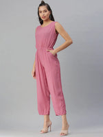 Women's Mauve Printed Jumpsuit-AE-9891-Mauve