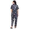 Smarty Pants Women's Silk Satin Grey Color Quirky Printed Night Suit