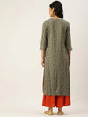 Women's Grey Printed Straight Kurta-GW-2724-Grey