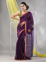 Purple Linen Soft Saree-MA57LN331430039