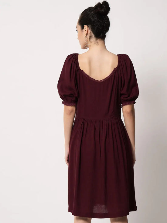 Wine Lace Dress