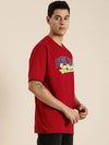 Dillinger Red Typographic Oversized T-shirt