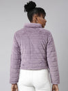 Women Solid Lavender Puffer Jacket-20239-Lavender