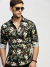 Men Green Floral Shirt-PRISM-1695-Green