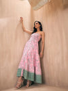 Women Pink Floral Tube Maxi