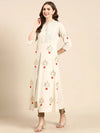 Women's Off White Embellished A-Line Kurta-GW-2759-Offwhite