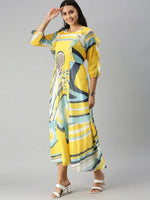 Women's YellowMulti Graphics A-Line Kurta-DW-1472-Yellowmulti