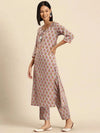 Kurta Pyajama with gota work in Grey Buti Print