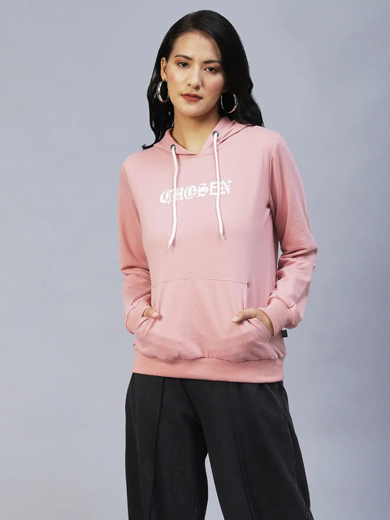 Rigo Peach Printed Hooded Terry Sweatshirt