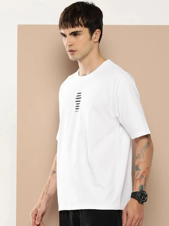 Difference of Opinion White Graphic Oversized T-Shirt-DOOVR220WHT-S