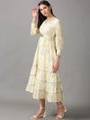 Women's Yellow Aztec Gown Dress-BCCK-925-Yellow