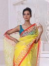 Yellow Muslin Saree With Jamdani Designs-MA64MS401190018