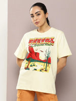 Dillinger Off White Graphic Oversized T-Shirt-WMNCR499WWHT-XS