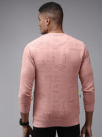 Men Pink Printed Sweatshirt-SCAW-23-Pink