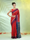 Red Cotton Saree With Ethnic Motifs-MA66BCT431080053