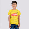 Mimino Boys Printed Pure Cotton T Shirt (Yellow, Pack of 1)