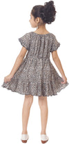 Mimino Girls Midi/Knee Length Casual Dress (Multicolor, Half Sleeve)