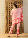 Anti Fit Kaftan with Pants in Peach Tie & Dye-TP0540TD22