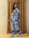 Three piece Co-Ord Set in Blue Tie & Dye-LW011TD21