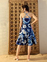 Strappy Layered Midi Dress in Blue Tie & Dye-TP0479TD7