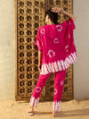 Anti Fit Kaftan with Pants in Pink Tie & Dye-TP0540TD17