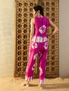 Waist Coat and Pants in Magenta Tie & Dye-TP0550TD16