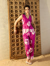 Waist Coat and Pants in Magenta Tie & Dye-TP0550TD16