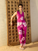 Waist Coat and Pants in Magenta Tie & Dye-TP0550TD16