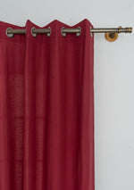 Solid  Wine red 100% cotton plain curtain for bedroom - Room darkening - Pack of 1-231223169