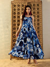 Strappy Layered Maxi Dress in Blue Tie & Dye-TP0459TD7