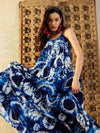 Strappy Layered Maxi Dress in Blue Tie & Dye-TP0459TD7