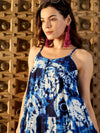 Strappy Layered Maxi Dress in Blue Tie & Dye-TP0459TD7