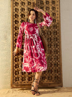 Bell Sleeve Midi Dress in Maroon Tie & Dye-TP0339TD5