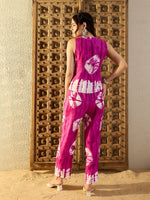 Waist Coat and Pants in Magenta Tie & Dye-TP0550TD16