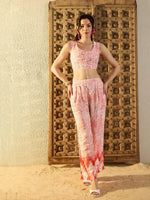 Three piece Co-Ord Set in Peach Tie & Dye-LW011TD22