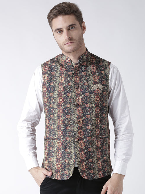 Hangup Men Standard Printed Men's Indian Wear-20APrintedNehru