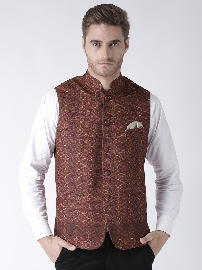 Hangup Men Standard Printed Men's Indian Wear-21APrintedNehru