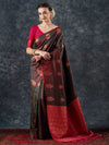 Saree Mall Women's  Blend Brown Woven Design Designer Saree With Blouse Piece-21PAKHI2103