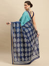 Saree Mall Women's Bhagalpuri  Blue Printed Designer Saree With Blouse Piece-21WOM21905